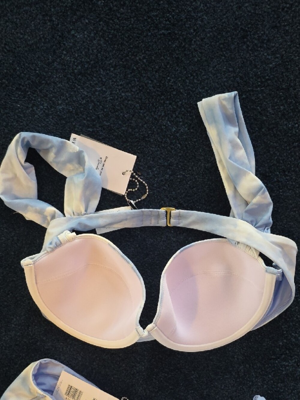 Cloud Print Two-Piece Bikini Set in Light Blue and White NWT - Picture 3 of 6